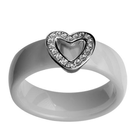 Bague en argent motif coeur (Taille 54)