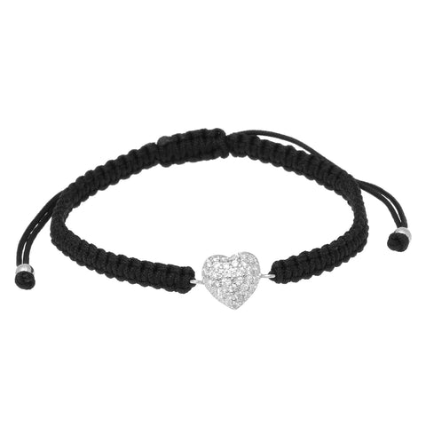 Bracelet noir à motif coeur